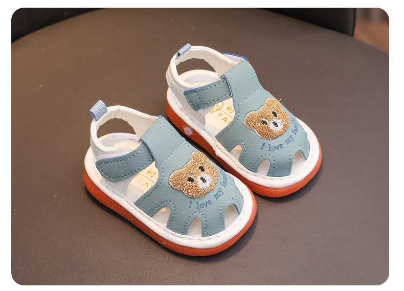 Summer Toddler Sandals 0-2 Years Children Whistle Shoe infant Sandals Baby boy Girl Cartoon Soft Sole toe Anti-collision Sandals