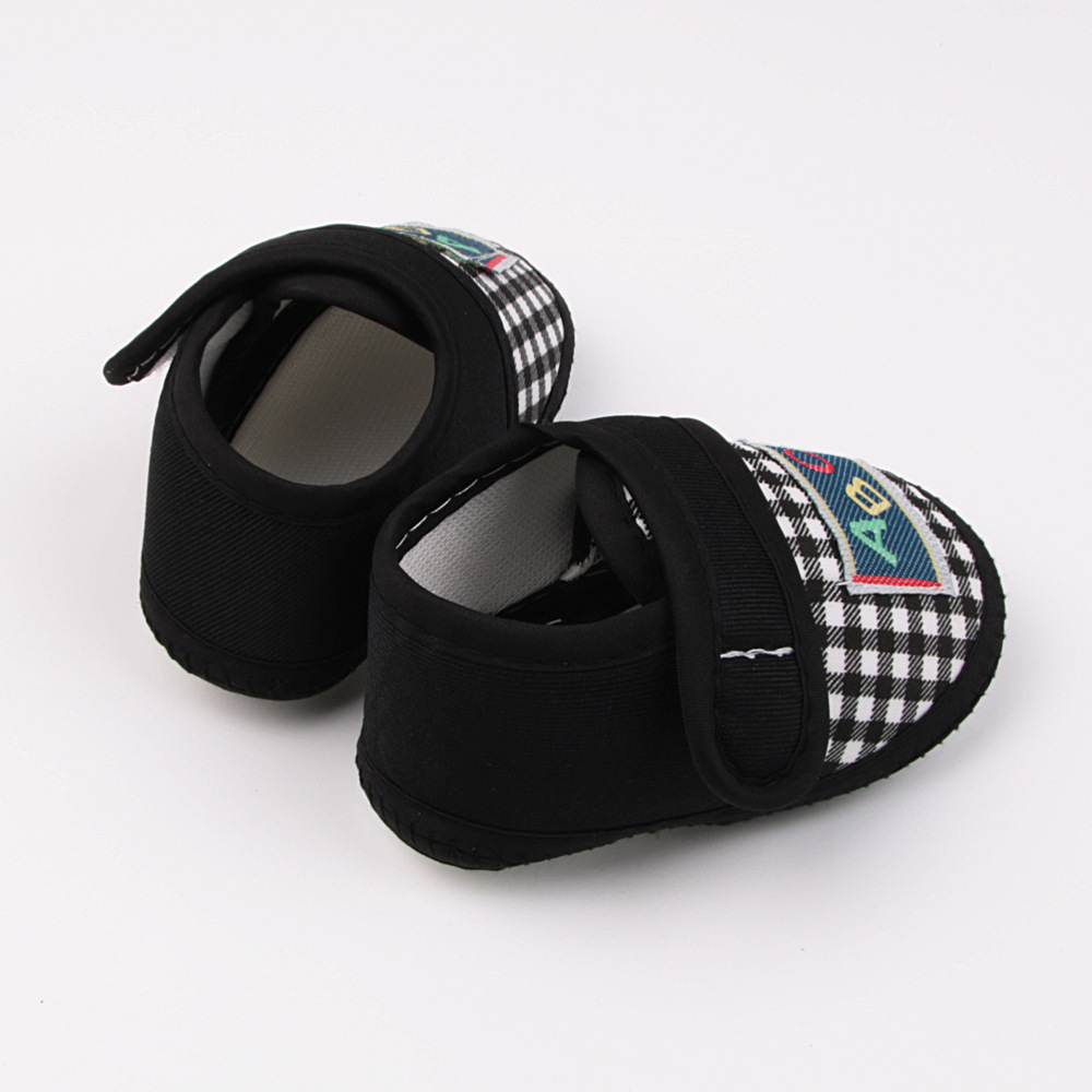 0-12months Baby Girls Boys Walking Shoes Cute Plaid Shoes Comfortable Non Slip Flats Shoes with