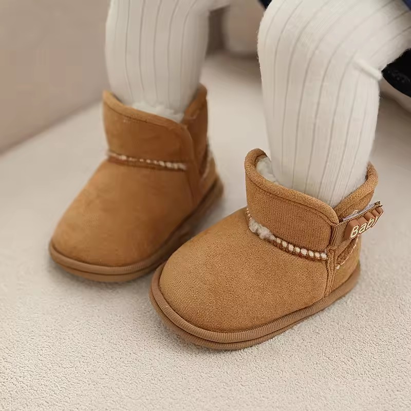 Baby Girls Boys Winter Ankle Boots Non-slip Newborn Snow Shoes Soft Bottom Fleece Warm Flats Casual Toddler Infant Walking Shoes