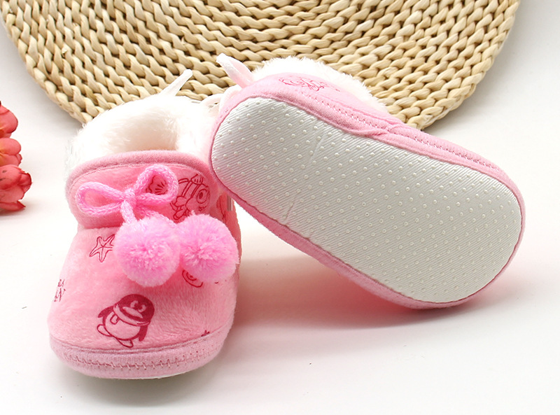 New Fashion Comfortable Shoes Newborn Baby Girls Boys Soft Booties Solid Pompom Snow Boots Infant Toddler Newborn Warming Shoes