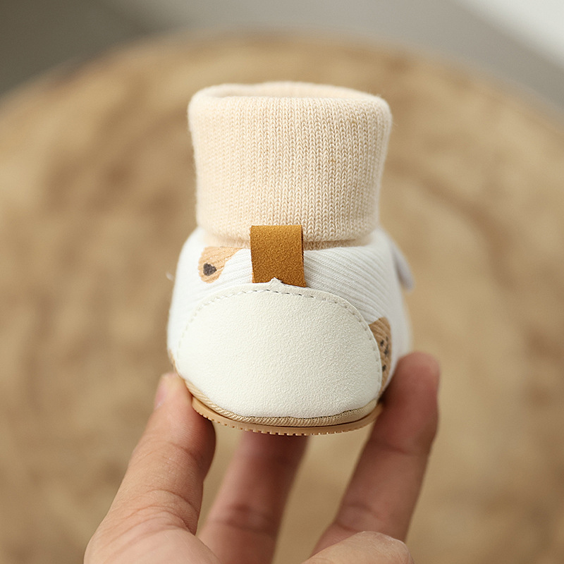 Winter Baby Shoes and Socks for Boys and Girls Aged 0-1, New Cartoon Soft Rubber Sole With Plush insulation Shoes and Socks