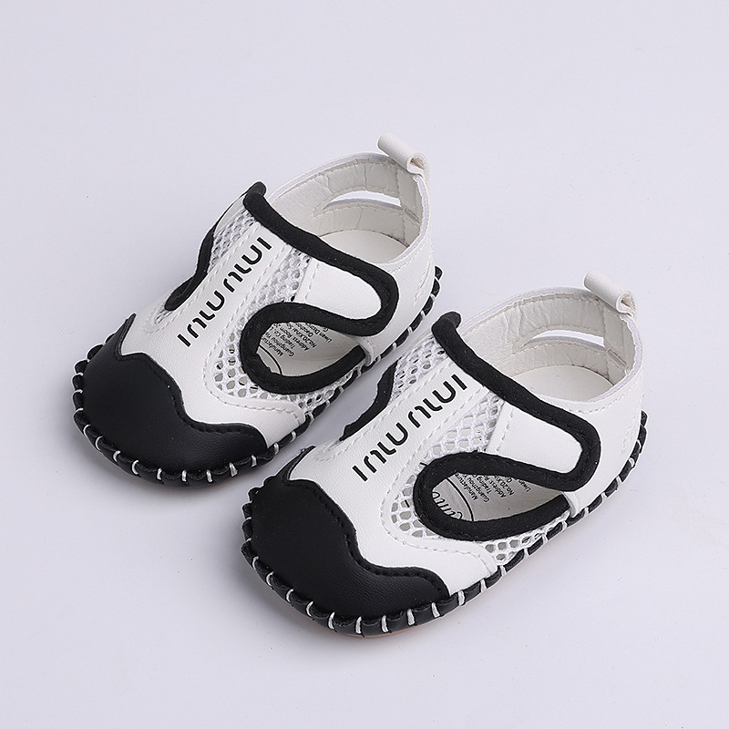 Infant Hollow Mesh Breathable Sandals, Soft Non-slip Sole Baby Shoes with Adjustable Velcro for Toddlers