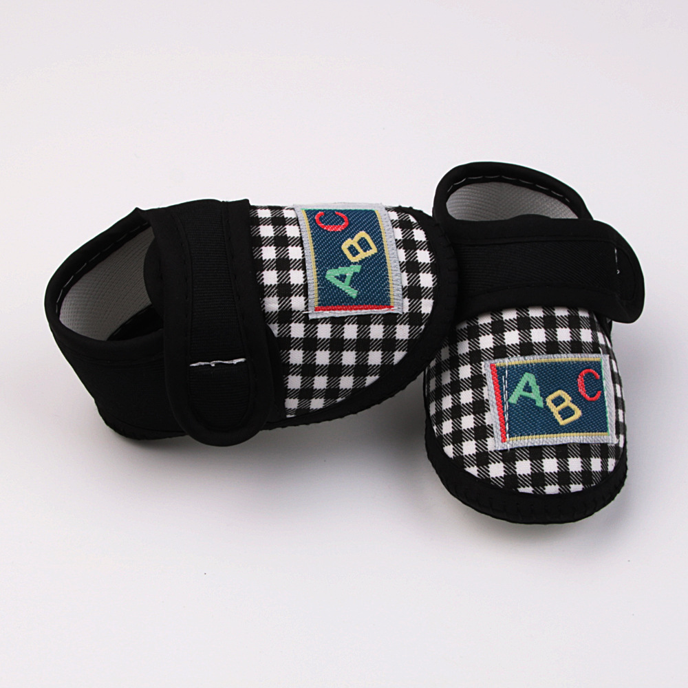 0-12months Baby Girls Boys Walking Shoes Cute Plaid Shoes Comfortable Non Slip Flats Shoes with