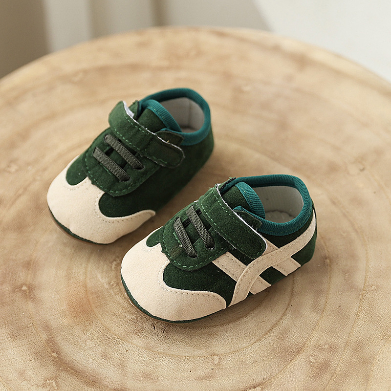 Lnfant and Toddler 0-1 Year old Male and Female Baby Sports Shoes Color Blocked Casual Soft Rubber Sole Walking Shoes
