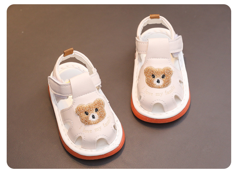 Summer Toddler Sandals 0-2 Years Children Whistle Shoe infant Sandals Baby boy Girl Cartoon Soft Sole toe Anti-collision Sandals