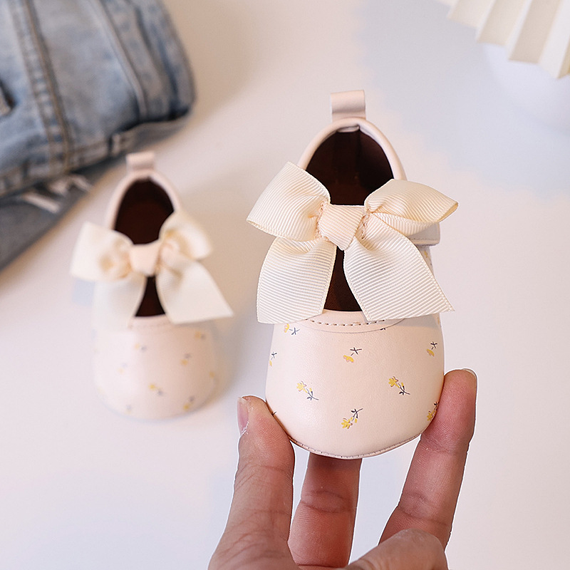 Baby Shoes Spring and Autumn new Style 0-1 Year old Female Baby Princess Shoes Cow Tendon Sole Breathable Walking Single Shoe