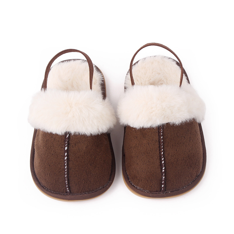Baby Warm Winter Indoor Sandal with Fluffy Cotton Soft Anti-slip Sole High Quality Hot Selling for 0-12 Months Baby Boys Girls