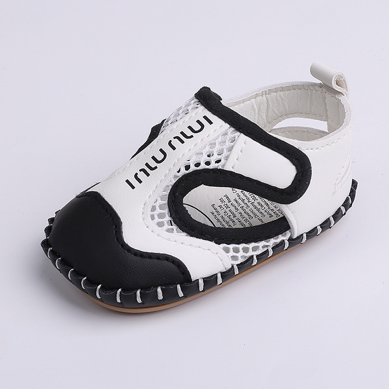 Infant Hollow Mesh Breathable Sandals, Soft Non-slip Sole Baby Shoes with Adjustable Velcro for Toddlers