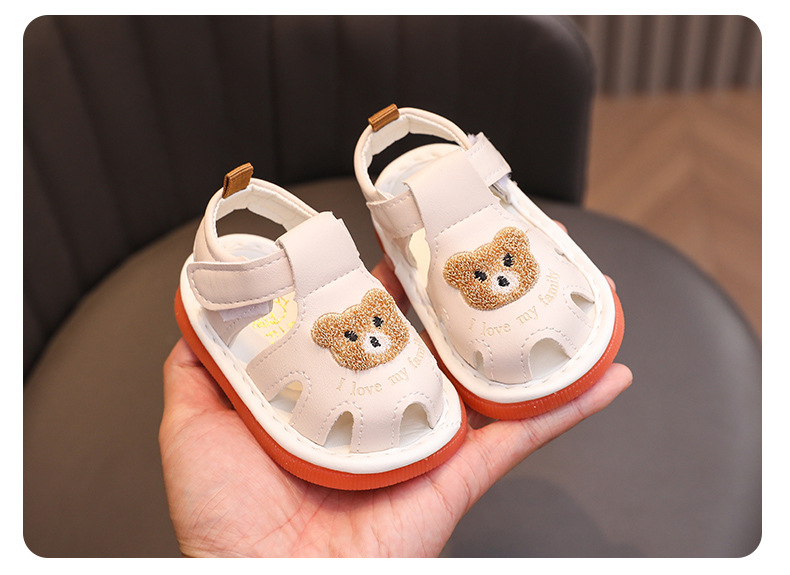 Summer Toddler Sandals 0-2 Years Children Whistle Shoe infant Sandals Baby boy Girl Cartoon Soft Sole toe Anti-collision Sandals