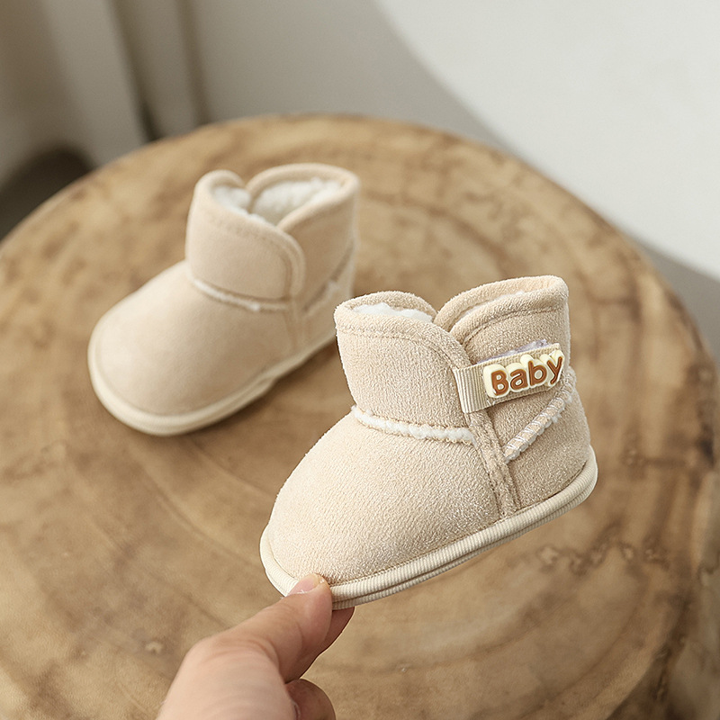 Baby Girls Boys Winter Ankle Boots Non-slip Newborn Snow Shoes Soft Bottom Fleece Warm Flats Casual Toddler Infant Walking Shoes