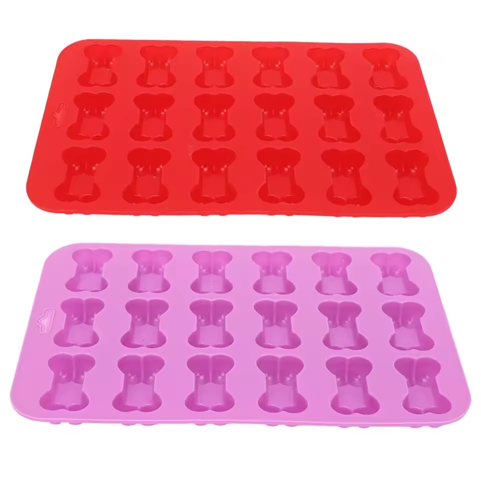 1Pc Silicone 18 Continuous Dog Bone Mold Baking DIY Cake Flip Sugar Biscuit Chocolate Ice Grid Mold Fire Paint Wax Mold