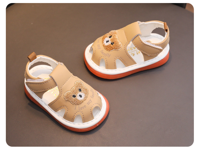 Summer Toddler Sandals 0-2 Years Children Whistle Shoe infant Sandals Baby boy Girl Cartoon Soft Sole toe Anti-collision Sandals