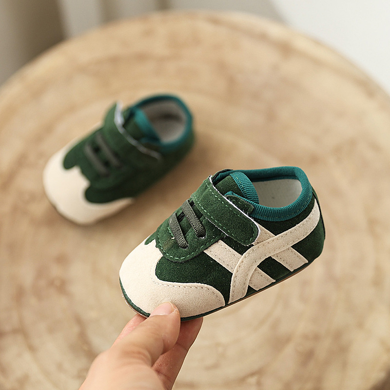 Lnfant and Toddler 0-1 Year old Male and Female Baby Sports Shoes Color Blocked Casual Soft Rubber Sole Walking Shoes