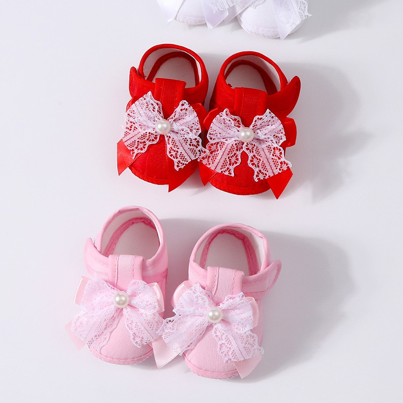 Autumn Baby Girl Princess Shoes Soft soled Non slip Cloth Shoes 0-1 Year Old Newborn Baby Shoes