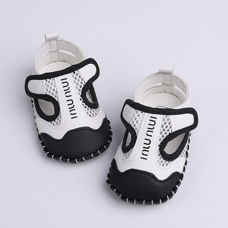 Infant Hollow Mesh Breathable Sandals, Soft Non-slip Sole Baby Shoes with Adjustable Velcro for Toddlers