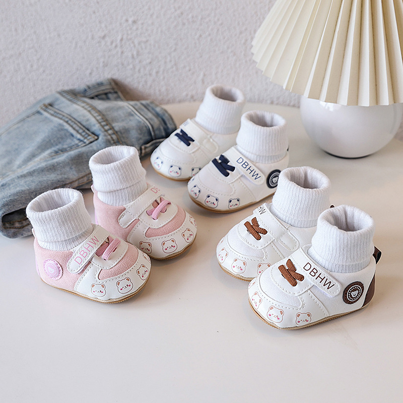 Baby Shoes Autumn and Winter and Socks Cotton for Warmth Non Slip Walking Shoes for Newborn Babies Baby 0-1 Years Old Shoes