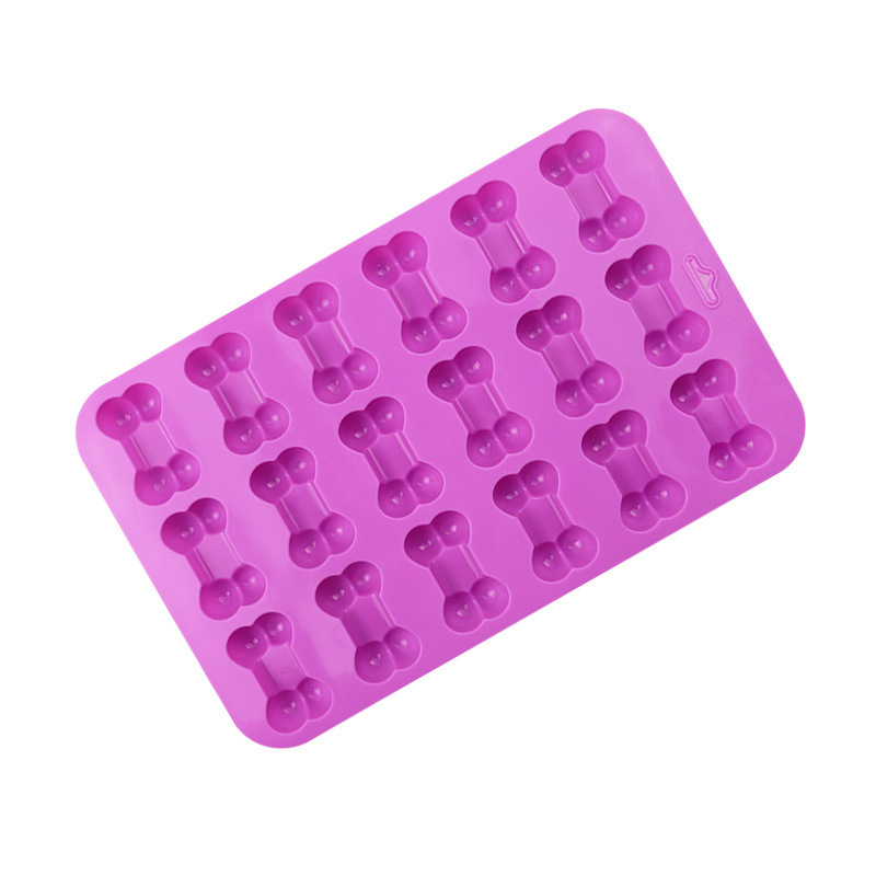 1Pc Silicone 18 Continuous Dog Bone Mold Baking DIY Cake Flip Sugar Biscuit Chocolate Ice Grid Mold Fire Paint Wax Mold