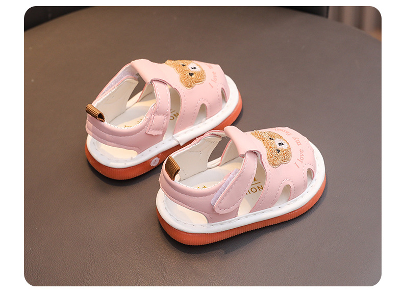 Summer Toddler Sandals 0-2 Years Children Whistle Shoe infant Sandals Baby boy Girl Cartoon Soft Sole toe Anti-collision Sandals