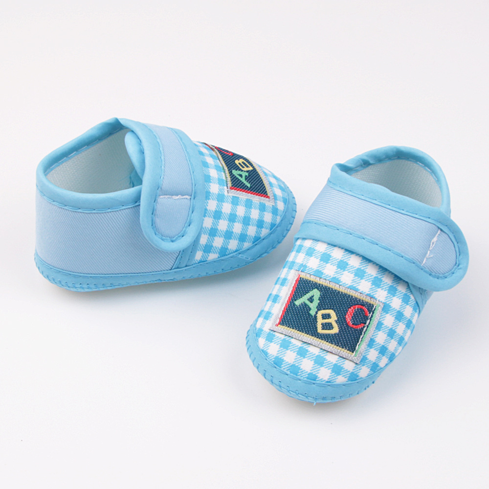 0-12months Baby Girls Boys Walking Shoes Cute Plaid Shoes Comfortable Non Slip Flats Shoes with