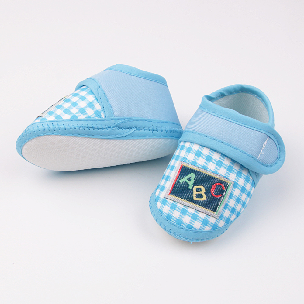 0-12months Baby Girls Boys Walking Shoes Cute Plaid Shoes Comfortable Non Slip Flats Shoes with
