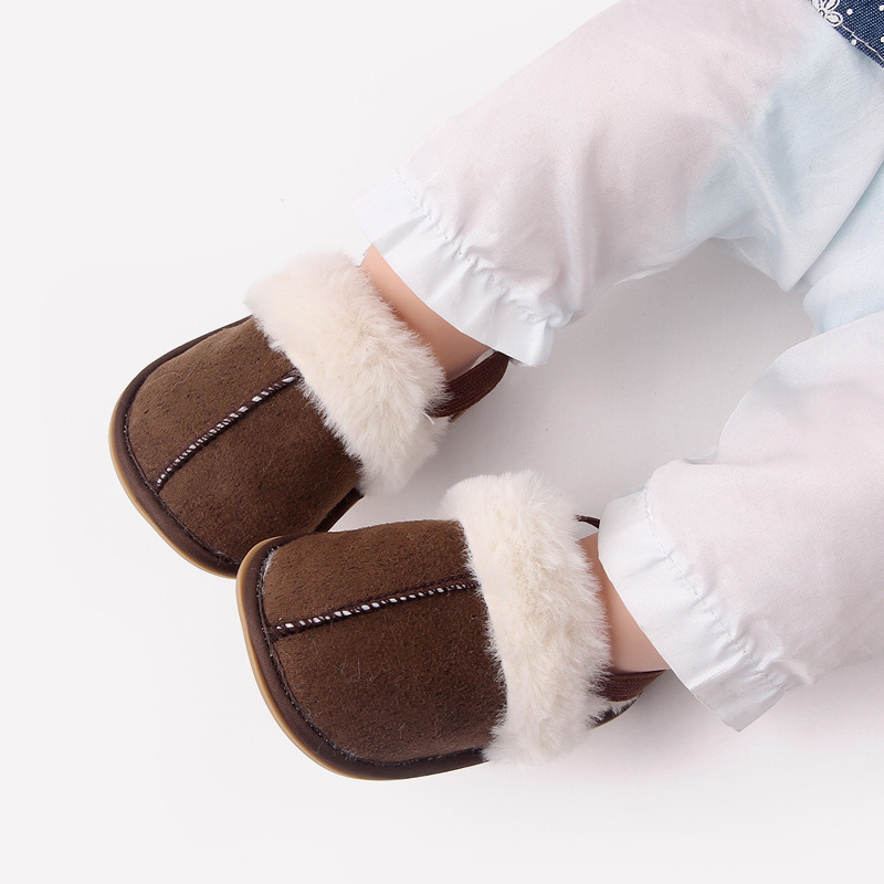 Baby Warm Winter Indoor Sandal with Fluffy Cotton Soft Anti-slip Sole High Quality Hot Selling for 0-12 Months Baby Boys Girls