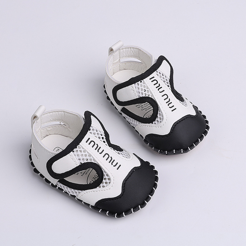 Infant Hollow Mesh Breathable Sandals, Soft Non-slip Sole Baby Shoes with Adjustable Velcro for Toddlers