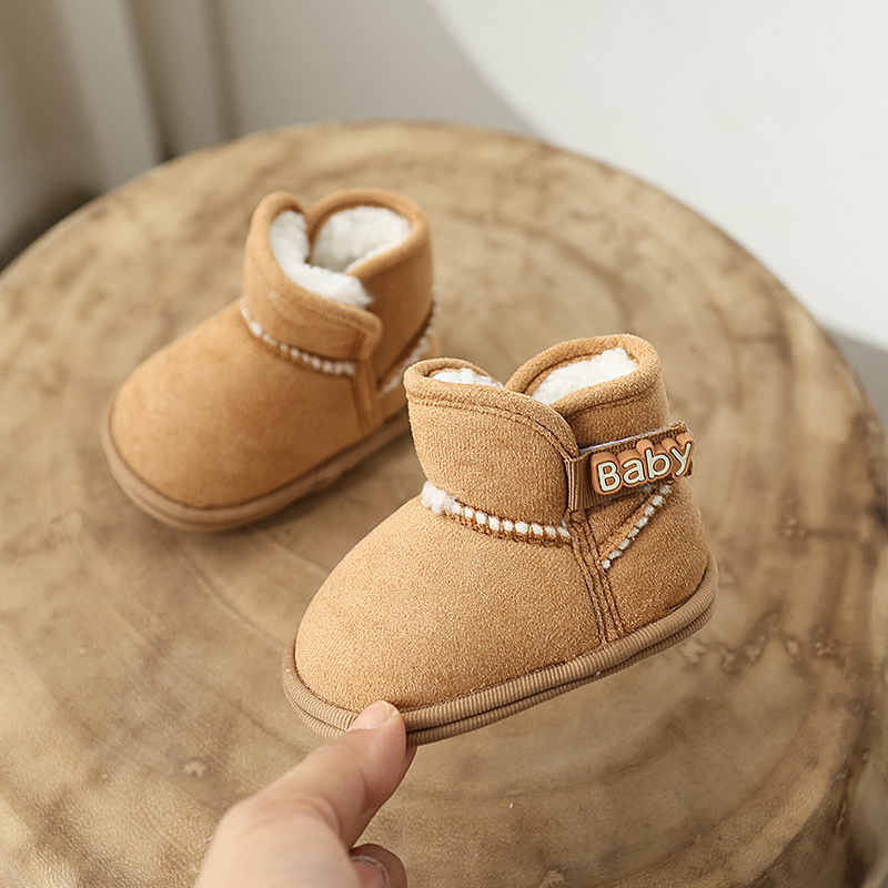 Baby Girls Boys Winter Ankle Boots Non-slip Newborn Snow Shoes Soft Bottom Fleece Warm Flats Casual Toddler Infant Walking Shoes
