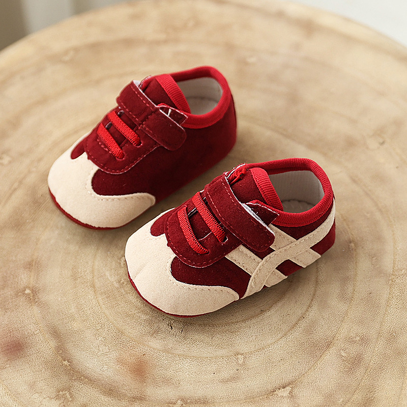 Lnfant and Toddler 0-1 Year old Male and Female Baby Sports Shoes Color Blocked Casual Soft Rubber Sole Walking Shoes