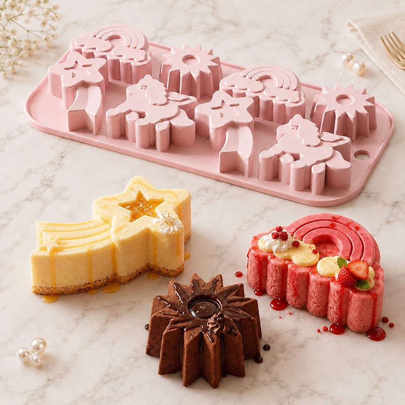 1Pc Unicorn Silicone Mold 8 Cavity 3D Flying Unicorn Themed Baking Tools Fondant Cake Chocolate Mould Cake Decorating Tools