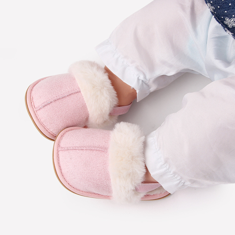 Baby Warm Winter Indoor Sandal with Fluffy Cotton Soft Anti-slip Sole High Quality Hot Selling for 0-12 Months Baby Boys Girls