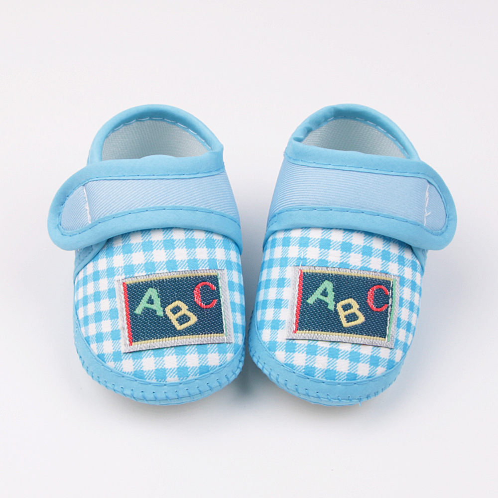 0-12months Baby Girls Boys Walking Shoes Cute Plaid Shoes Comfortable Non Slip Flats Shoes with