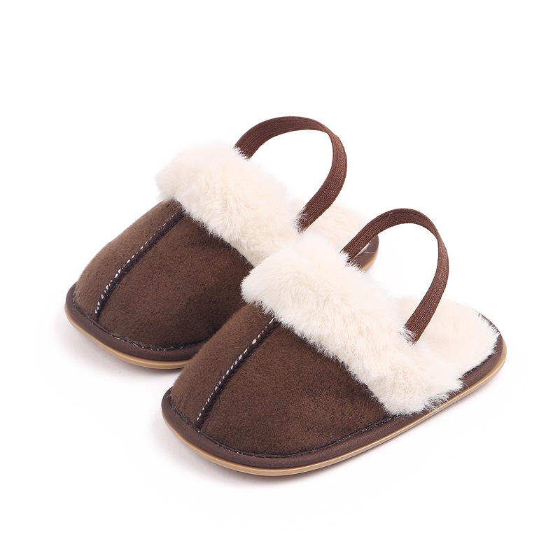 Baby Warm Winter Indoor Sandal with Fluffy Cotton Soft Anti-slip Sole High Quality Hot Selling for 0-12 Months Baby Boys Girls