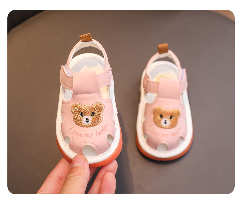 Summer Toddler Sandals 0-2 Years Children Whistle Shoe infant Sandals Baby boy Girl Cartoon Soft Sole toe Anti-collision Sandals