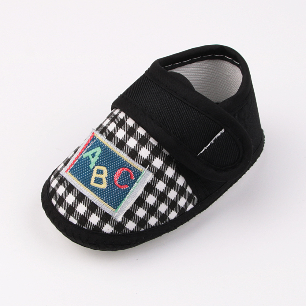 0-12months Baby Girls Boys Walking Shoes Cute Plaid Shoes Comfortable Non Slip Flats Shoes with