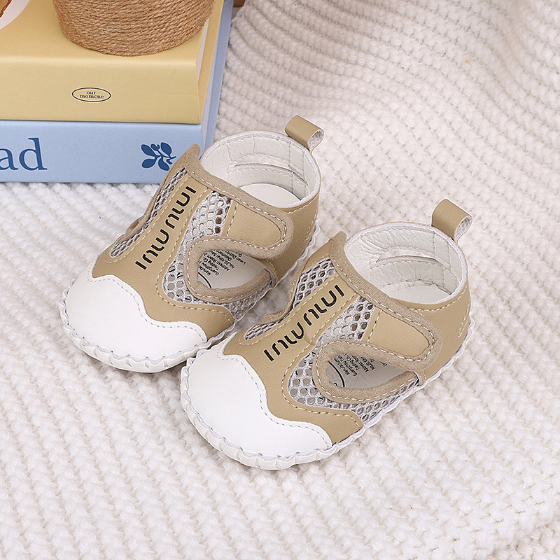 Infant Hollow Mesh Breathable Sandals, Soft Non-slip Sole Baby Shoes with Adjustable Velcro for Toddlers