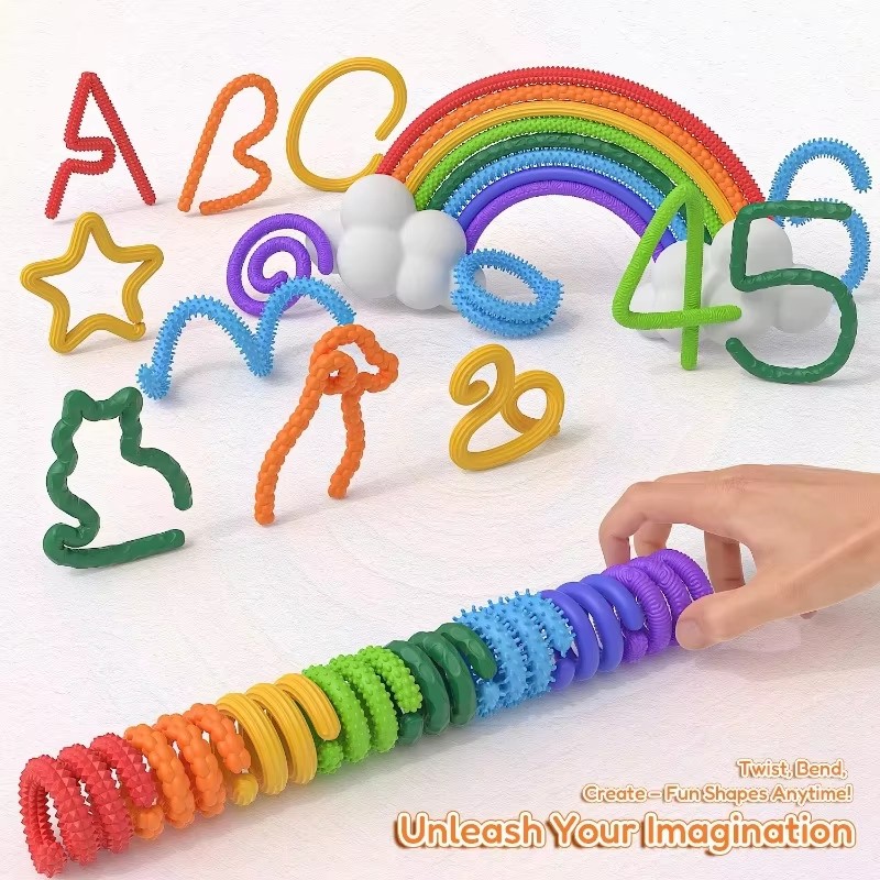 8pcs EDC Fidget Sensory Sticks Toys, Worry Balls Autism Calming Kid Adults Anxiety Relief Stress Sensory Toy, Christmas Gifts
