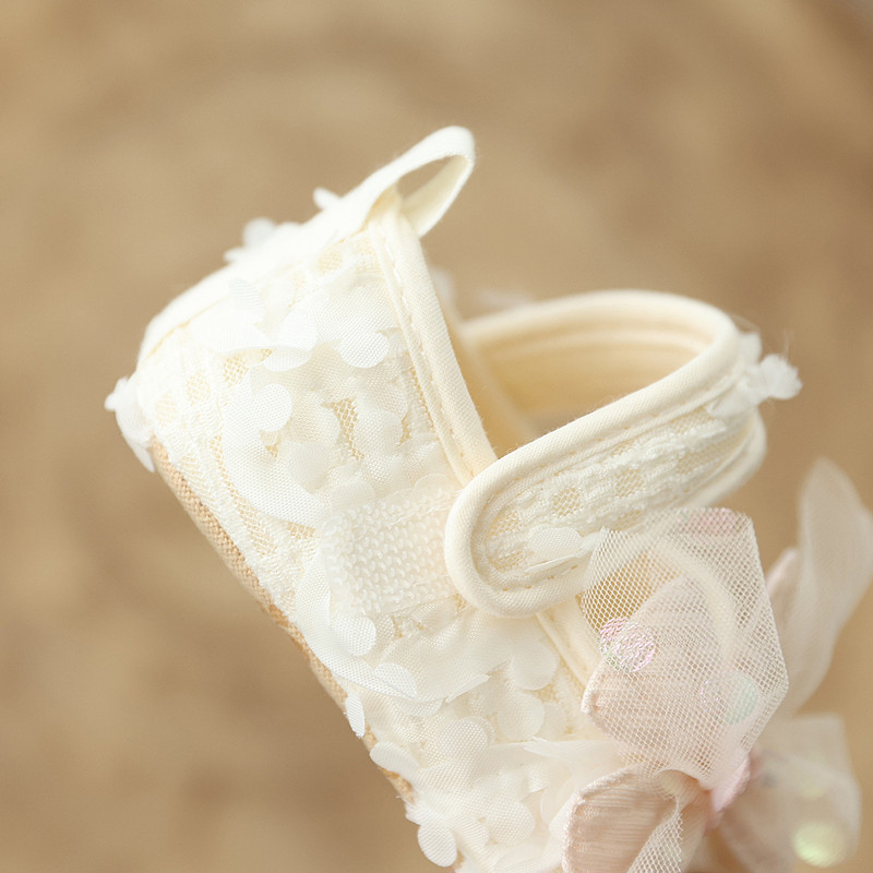 Baby Girl Princess Bow Flats Shoes Infants Petal Walker Crib Shoes for Newborn Infants Cute Soft Soles First Walkers