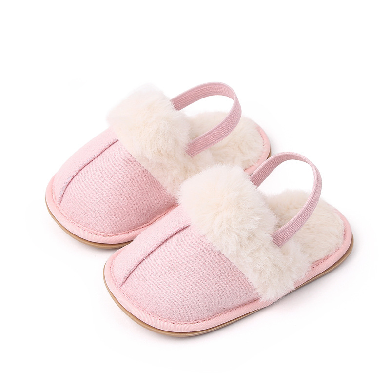 Baby Warm Winter Indoor Sandal with Fluffy Cotton Soft Anti-slip Sole High Quality Hot Selling for 0-12 Months Baby Boys Girls