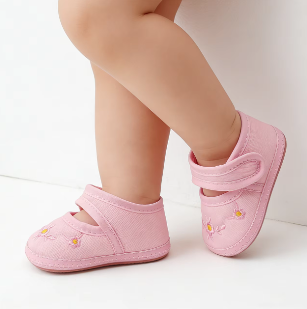 Cotton Fabric Baby Shoes Non-Slip Soft-Soled Walking Shoe Flower Embroidery Newborn Sandals Summer Kids Girl Footwear 0-1Year