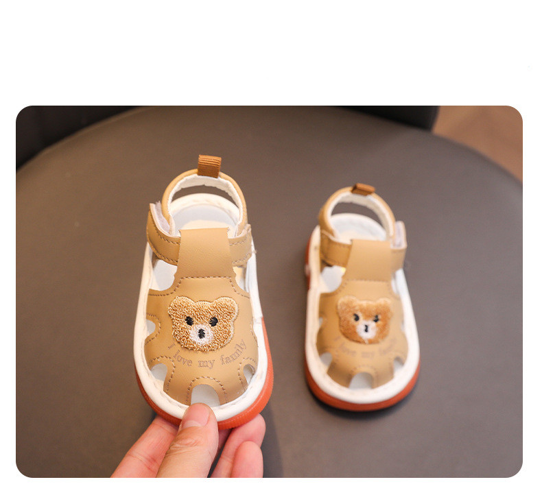Summer Toddler Sandals 0-2 Years Children Whistle Shoe infant Sandals Baby boy Girl Cartoon Soft Sole toe Anti-collision Sandals