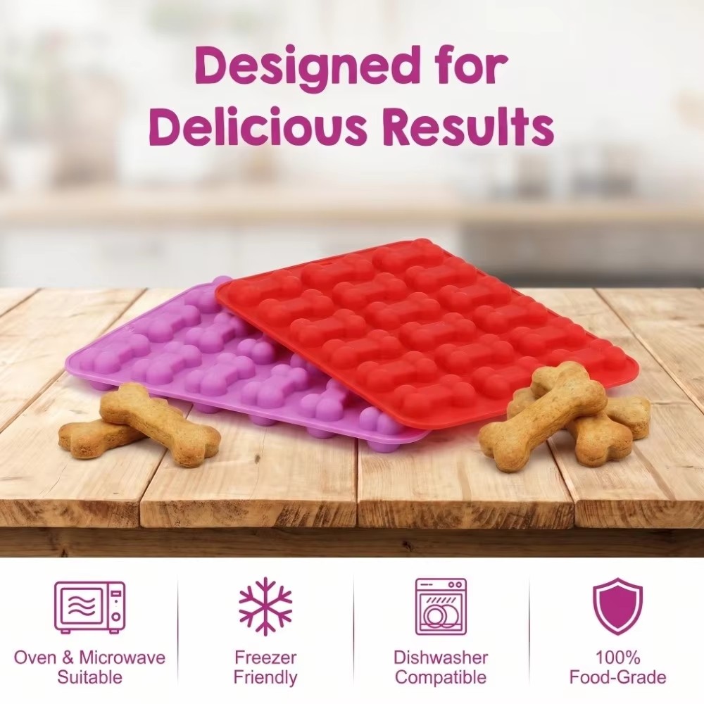1Pc Silicone 18 Continuous Dog Bone Mold Baking DIY Cake Flip Sugar Biscuit Chocolate Ice Grid Mold Fire Paint Wax Mold