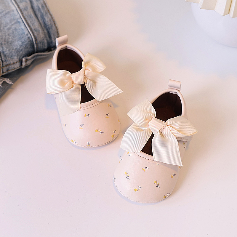 Baby Shoes Spring and Autumn new Style 0-1 Year old Female Baby Princess Shoes Cow Tendon Sole Breathable Walking Single Shoe