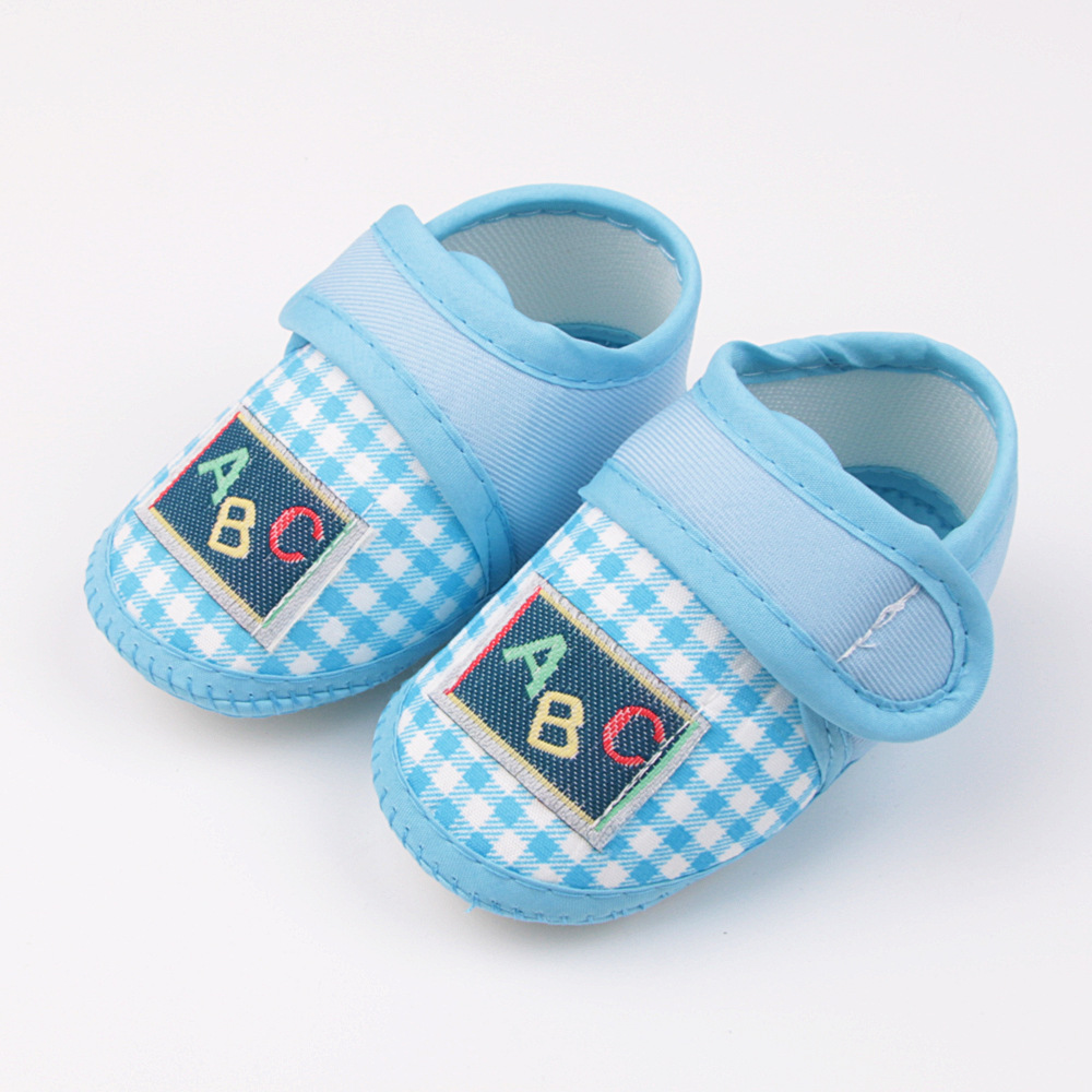 0-12months Baby Girls Boys Walking Shoes Cute Plaid Shoes Comfortable Non Slip Flats Shoes with
