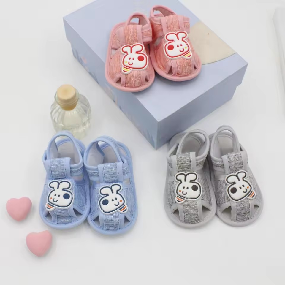 Cartoon Cute Print Baby Sandals Summer Soft Sole Breathable Anti-Slip First Walker Shoes Infant Kids Comfortable Footwear