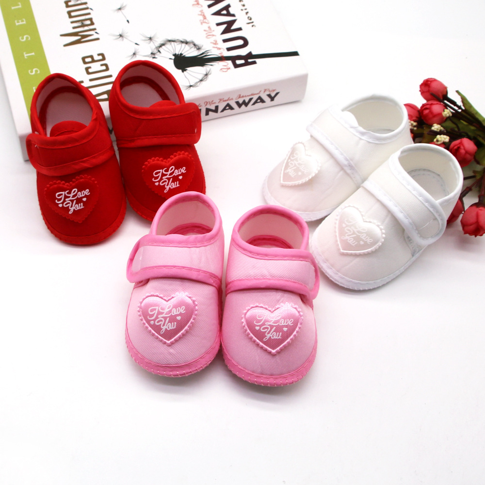 0-12Months Infant Girls Heart Walking Shoes Cute Comfortable shoes for baby girls Non Slip Infant Flats Shoes