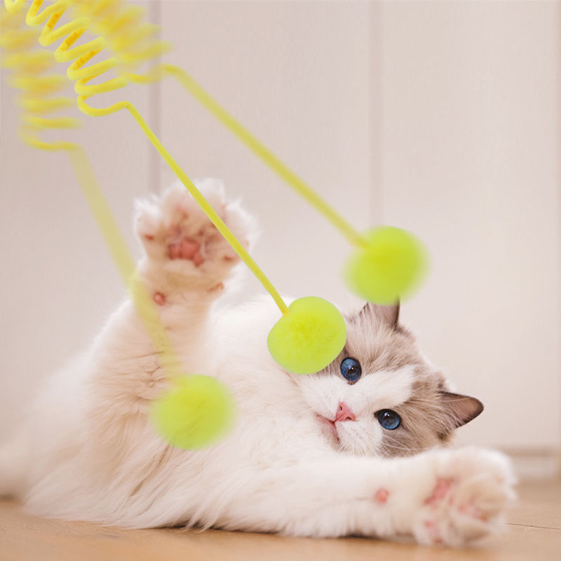 Cat Spring Toys, Self-Play Hanging Stretchable Cat Spring，Cat Toys for Indoor Cats Kitten Chasing and Playing