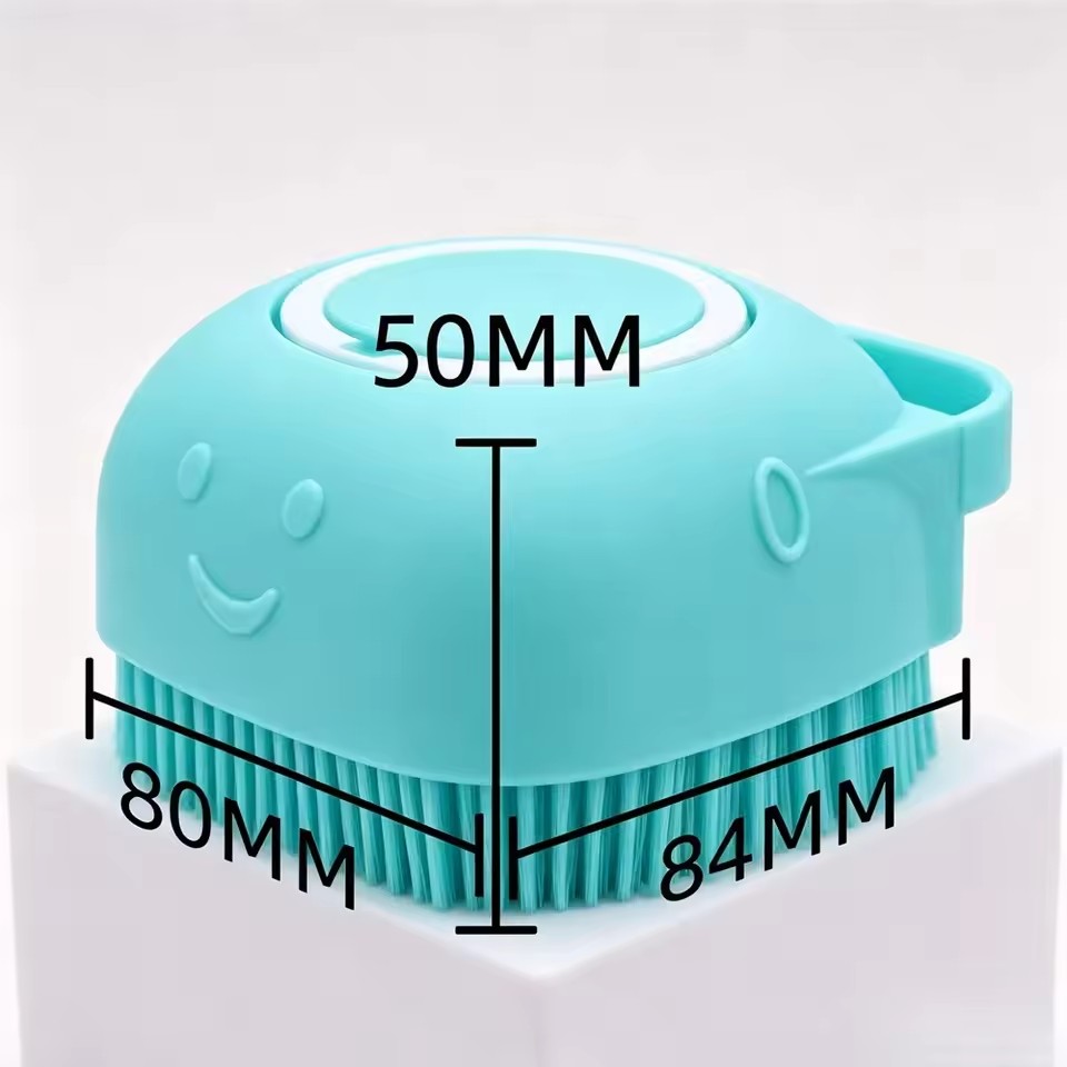 Pet Bath Brush Silicone Shampoo Dispenser Dog Cat Massage Comb Soft Bristle Cleaning Grooming Tool for Small Puppy Kitten