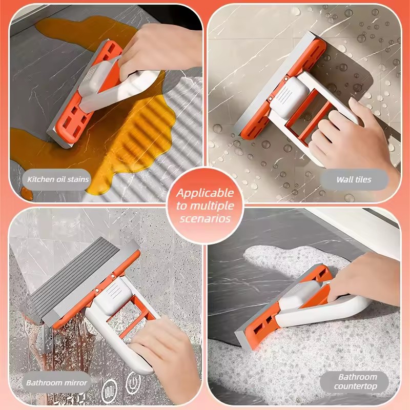 Multi-Functional Mini Mop | Retractable Wet/Dry Mop for Kitchen, Bathroom, Car | Durable Plastic | Compact & Home Cleaning Tool​