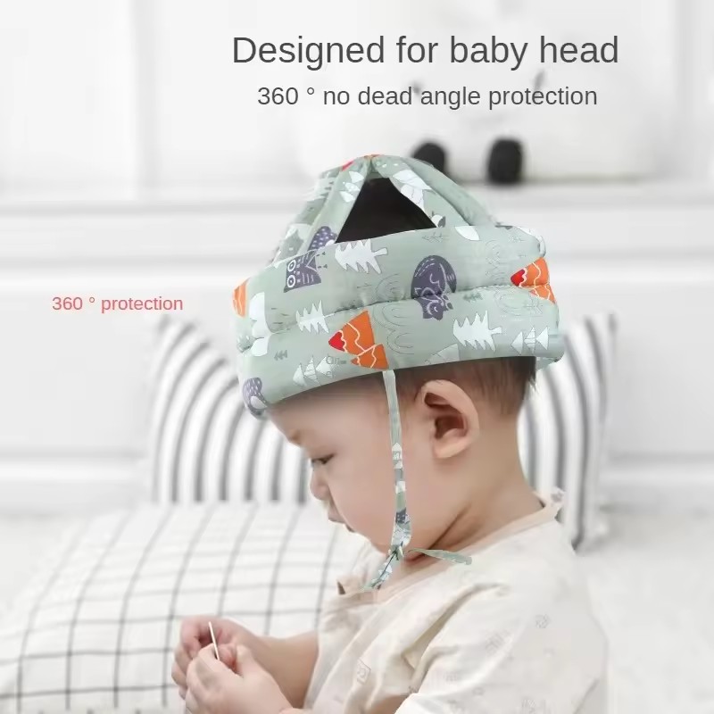Comfortable Adjustable Baby Protection Hat Breathable Safety Anti-collision Hat Soft Cartoon Head Protection Headgear Toddler