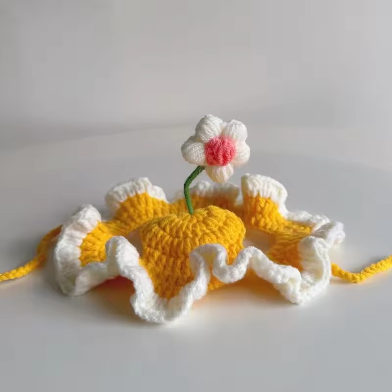 Cute Refined Cat Hat Elastic Autumn Winter Pet Puppy Kittens Knitted Headgear Party Photo Shooting Props Decoration Pets Costume